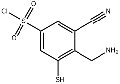 4-Aminomethyl-3-cyano-5-mercaptobenzenesulfonyl chloride,1804499-88-4,结构式