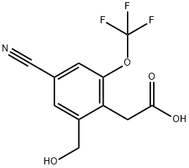 4-Cyano-2-hydroxymethyl-6-(trifluoromethoxy)phenylacetic acid 结构式