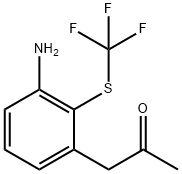 1-(3-Amino-2-(trifluoromethylthio)phenyl)propan-2-one,1804508-80-2,结构式