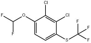 1,2-Dichloro-3-difluoromethoxy-6-(trifluoromethylthio)benzene Struktur