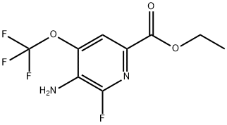 Ethyl 3-amino-2-fluoro-4-(trifluoromethoxy)pyridine-6-carboxylate Structure