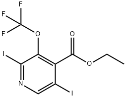 Ethyl 2,5-diiodo-3-(trifluoromethoxy)pyridine-4-carboxylate 结构式