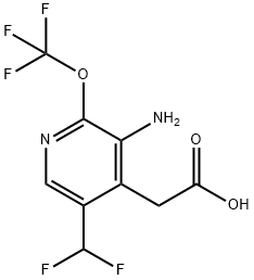 3-Amino-5-(difluoromethyl)-2-(trifluoromethoxy)pyridine-4-acetic acid,1804533-42-3,结构式