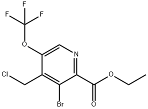 Ethyl 3-bromo-4-(chloromethyl)-5-(trifluoromethoxy)pyridine-2-carboxylate Struktur