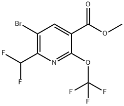 Methyl 3-bromo-2-(difluoromethyl)-6-(trifluoromethoxy)pyridine-5-carboxylate Structure