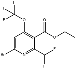 Ethyl 6-bromo-2-(difluoromethyl)-4-(trifluoromethoxy)pyridine-3-carboxylate Structure