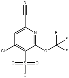 4-Chloro-6-cyano-2-(trifluoromethoxy)pyridine-3-sulfonyl chloride 化学構造式