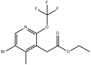 Ethyl 5-bromo-4-methyl-2-(trifluoromethoxy)pyridine-3-acetate 结构式