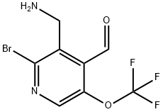 3-(Aminomethyl)-2-bromo-5-(trifluoromethoxy)pyridine-4-carboxaldehyde 化学構造式