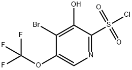 4-Bromo-3-hydroxy-5-(trifluoromethoxy)pyridine-2-sulfonyl chloride 结构式