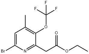 Ethyl 6-bromo-4-methyl-3-(trifluoromethoxy)pyridine-2-acetate 结构式