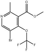 Methyl 5-bromo-2-methyl-4-(trifluoromethoxy)pyridine-3-carboxylate 结构式