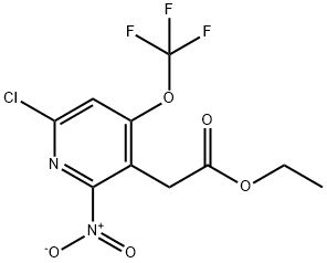 Ethyl 6-chloro-2-nitro-4-(trifluoromethoxy)pyridine-3-acetate 结构式