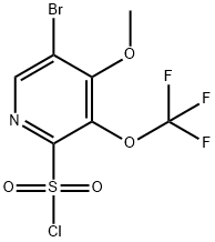 5-Bromo-4-methoxy-3-(trifluoromethoxy)pyridine-2-sulfonyl chloride 化学構造式