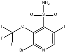 2-Bromo-5-iodo-3-(trifluoromethoxy)pyridine-4-sulfonamide 结构式