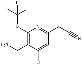 3-(Aminomethyl)-4-chloro-2-(trifluoromethoxy)pyridine-6-acetonitrile Structure