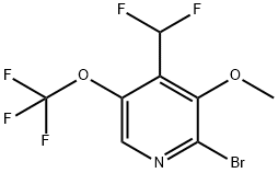 2-Bromo-4-(difluoromethyl)-3-methoxy-5-(trifluoromethoxy)pyridine 结构式