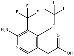 2-Amino-4-(trifluoromethoxy)-3-(trifluoromethyl)pyridine-5-acetic acid Structure