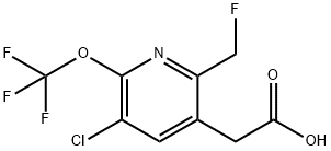 3-Chloro-6-(fluoromethyl)-2-(trifluoromethoxy)pyridine-5-acetic acid 化学構造式