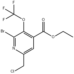 Ethyl 2-bromo-6-(chloromethyl)-3-(trifluoromethoxy)pyridine-4-carboxylate,1804633-72-4,结构式