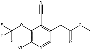 Methyl 2-chloro-4-cyano-3-(trifluoromethoxy)pyridine-5-acetate 结构式