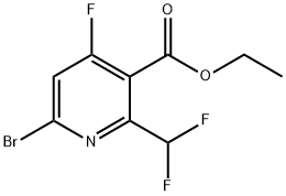 Ethyl 6-bromo-2-(difluoromethyl)-4-fluoropyridine-3-carboxylate,1804638-84-3,结构式