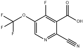 2-Cyano-4-fluoro-5-(trifluoromethoxy)pyridine-3-carboxylic acid Structure