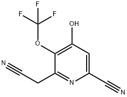 6-Cyano-4-hydroxy-3-(trifluoromethoxy)pyridine-2-acetonitrile Structure