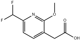 3-Pyridineacetic acid, 6-(difluoromethyl)-2-methoxy- Struktur