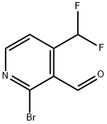 2-Bromo-4-(difluoromethyl)pyridine-3-carboxaldehyde 结构式