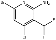 2-Amino-6-bromo-4-chloro-3-(difluoromethyl)pyridine Structure