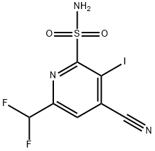 4-Cyano-6-(difluoromethyl)-3-iodopyridine-2-sulfonamide 结构式