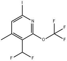 3-(Difluoromethyl)-6-iodo-4-methyl-2-(trifluoromethoxy)pyridine 结构式