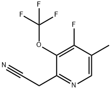 4-Fluoro-5-methyl-3-(trifluoromethoxy)pyridine-2-acetonitrile 结构式