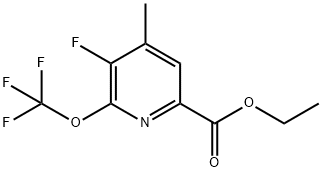 Ethyl 3-fluoro-4-methyl-2-(trifluoromethoxy)pyridine-6-carboxylate,1804744-39-5,结构式