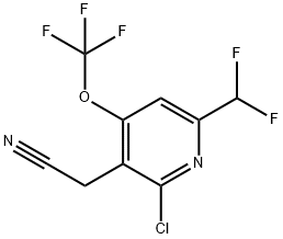 2-Chloro-6-(difluoromethyl)-4-(trifluoromethoxy)pyridine-3-acetonitrile Struktur