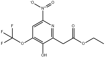 Ethyl 3-hydroxy-6-nitro-4-(trifluoromethoxy)pyridine-2-acetate Structure