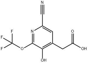 6-Cyano-3-hydroxy-2-(trifluoromethoxy)pyridine-4-acetic acid Structure