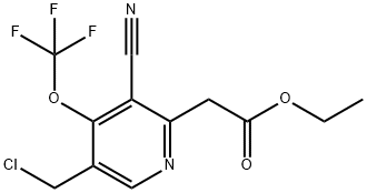 Ethyl 5-(chloromethyl)-3-cyano-4-(trifluoromethoxy)pyridine-2-acetate 结构式