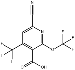 6-Cyano-2-(trifluoromethoxy)-4-(trifluoromethyl)pyridine-3-carboxylic acid Struktur