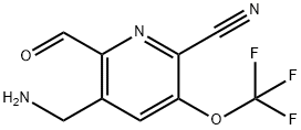 5-(Aminomethyl)-2-cyano-3-(trifluoromethoxy)pyridine-6-carboxaldehyde 化学構造式