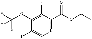 Ethyl 3-fluoro-5-iodo-4-(trifluoromethoxy)pyridine-2-carboxylate Structure