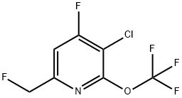 3-Chloro-4-fluoro-6-(fluoromethyl)-2-(trifluoromethoxy)pyridine Struktur