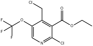 Ethyl 2-chloro-4-(chloromethyl)-5-(trifluoromethoxy)pyridine-3-carboxylate Struktur