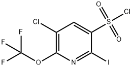 3-Chloro-6-iodo-2-(trifluoromethoxy)pyridine-5-sulfonyl chloride,1804800-46-1,结构式