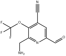 2-(Aminomethyl)-4-cyano-3-(trifluoromethoxy)pyridine-6-carboxaldehyde 结构式