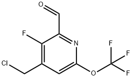 4-(Chloromethyl)-3-fluoro-6-(trifluoromethoxy)pyridine-2-carboxaldehyde Structure
