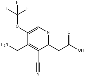 4-(Aminomethyl)-3-cyano-5-(trifluoromethoxy)pyridine-2-acetic acid,1804809-14-0,结构式