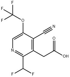 4-Cyano-2-(difluoromethyl)-5-(trifluoromethoxy)pyridine-3-acetic acid,1804809-72-0,结构式