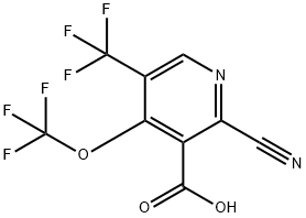 2-Cyano-4-(trifluoromethoxy)-5-(trifluoromethyl)pyridine-3-carboxylic acid,1804813-57-7,结构式